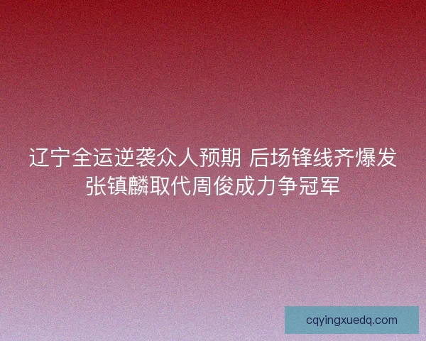 辽宁全运逆袭众人预期 后场锋线齐爆发张镇麟取代周俊成力争冠军