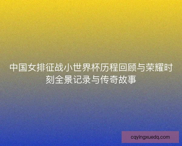 中国女排征战小世界杯历程回顾与荣耀时刻全景记录与传奇故事